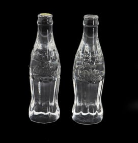 (2) Mexican Crystal Coca-Cola Bottles