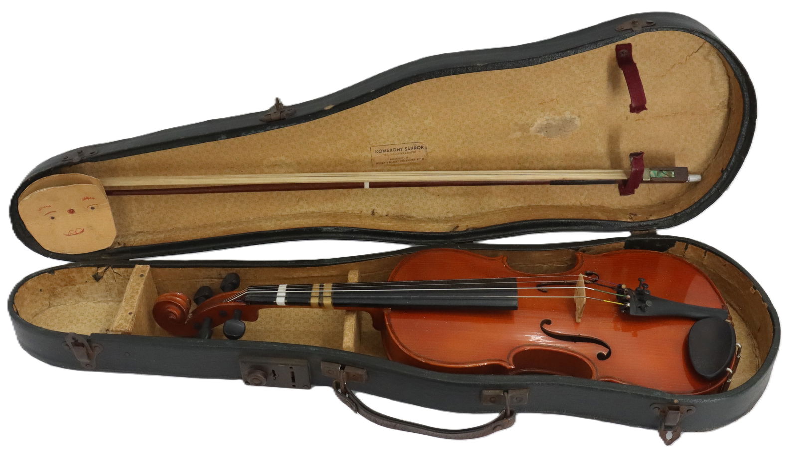 Komaromy Sandor (1889-1950) Hungarian, Antique Violin with Original Case and Bow (1 of 20)