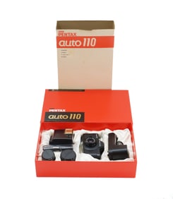 Asahi Pentax Auto 110 Camera With Accessories