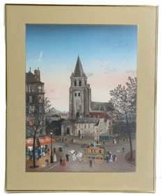 Michel Delacroix (Born 1933) French, Lithograph, "Aux Deux Magots"