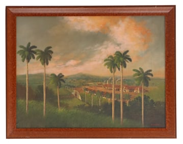 Cuban Sugar Plantation Painting on Canvas