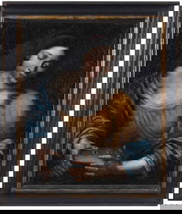 Important 17th Century Italian School Painting of Santa Lucia: Important 17th Century Italian School Painting of Santa Lucia. Beautiful Italian school painting of Santa Lucia/Saint Lucy, patron saint of the blind, her eyes.Provenance: Private Collection,