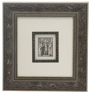 Albrecht Dürer (1471-1528) German, Woodcut on Wove Paper: Albrecht Dürer (1471-1528) German, Woodcut on Wove Paper. Titled "The Incredulity of St. Thomas". Depicting the moment Thomas doubts Christ’s resurrection, rendered with precise anatomy,