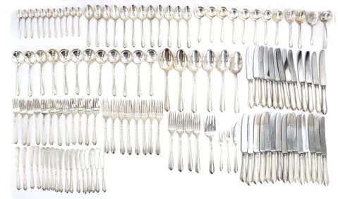 (126) Pieces Towle Princess Diana Sterling Silver Flatware - 113.765 ozt.