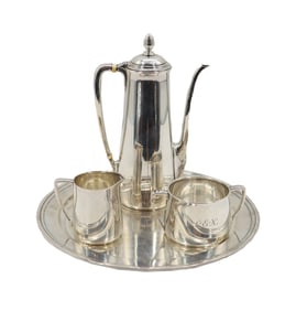1930s Monogrammed Tiffany & Co. Sterling Silver Coffee Service - 46.825 ozt
