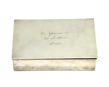 Tiffany & Co. Sterling Silver Box Personalized Gift from Ed Sullivan to Spencer Harrison