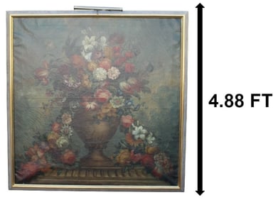 Monumental European Circa 1850-1889 Still Life Oil on Canvas