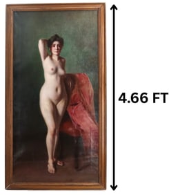 Robert Shade (1861-1912) American, Oil on Canvas, Life Size Nude Painting