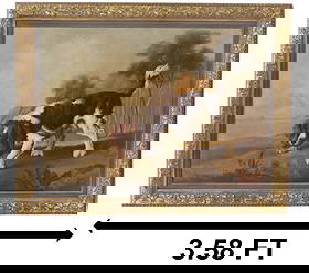 After George Stubbs (1724-1806) English, Oil on Canvas: After George Stubbs (1724-1806) English, Oil on Canvas. Titled "Spanish Pointer". Signed indistinctly in lower right. Oil on canvas reproduction of the original, depicting a huntin