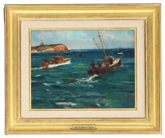 Walter Granville-Smith (1870-1938) American, Seascape Oil on Board