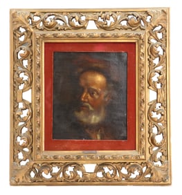 16th Century Spanish Portrait of Jusepe de Ribera Oil on Canvas