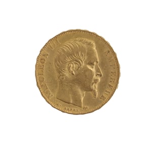 Gold French Empire 20 Francs Coin - Gross 6.4 g.