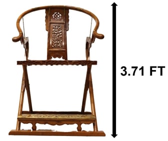 Chinese Huanghuali Horeshoe-Back Emperor's Folding Hunting Chair