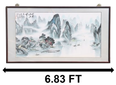Exquisite Long Chinese Hanging Scroll Shan Shui Painting
