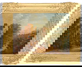 George Cole (1810-1883) British, Oil on Canvas, "Newminster Abbey Near Morpath, Northumberland": George Cole (1810-1883) British, Oil on Canvas, "Newminster Abbey Near Morpath, Northumberland"'. Signed lower left. Titled on the stretcher. Overall Size: 15 3/4 x 19 5/8 in.