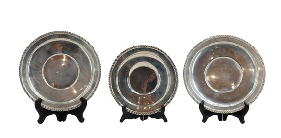 (3) Preisner Sterling Silver Plates - 17.04 ozt.