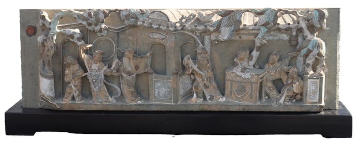 Chinese Architectural Stone Relief Panel.