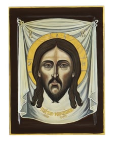 Contemporary Russian Orthodox Hand Painted Icon of The Holy Manylion (Spas Nerukotvorny)