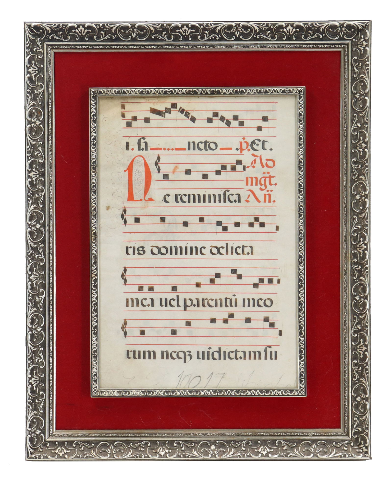 Framed 16th Century Antiphonal Manuscript Leaf on Vellum - AS IS (1 of 11)
