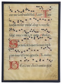 Illuminated Antiphonal Manuscript Page
