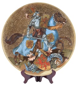 Antique Villeroy & Boch Mettlach Habsburg Knight on Horse Decorative Ceramic Plate