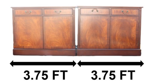 (2) Matching Georgian Style Wood Side Cabinets