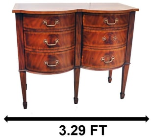 Maitland-Smith Hepplewhite Style Double Demilune 6-Drawer Commode