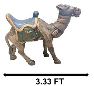 Antique Hand Carved and Painted Wooden Children's Carousel Camel - AS IS