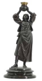 Antique Patinated Bronze Female Figural Sculpture