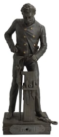 Arthur Waagan (1833-1898) German French, Metal Sculpture of Man "Travail"