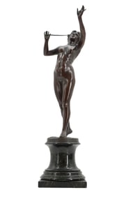 Antique Neoclassical Bronze Statue of a Woman