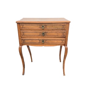 Louis XV Style Three Drawer Accent Table with Original Key