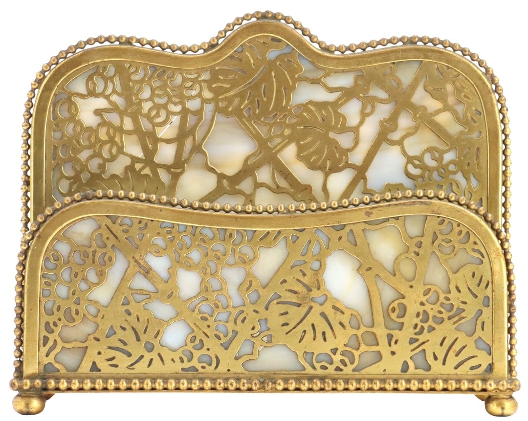 Tiffany Studios New York Grapevine Pattern Two-Slot Letter Holder (1 of 17)