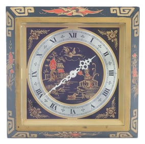 Chelsea Chinoiserie Hand Painted Cloisonne Enameled Desk Clock