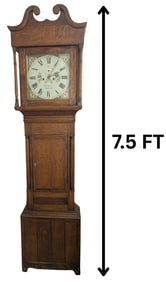 Owen Edward Owens (Died 1857) 19th Century English Oak Tall Case Clock