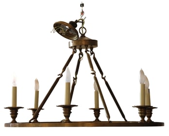 Brass Tavern Style Electric Candle Chandelier