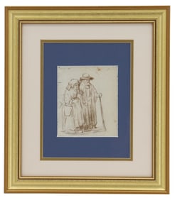 School of Rembrandt van Rijn (1606-1669) Dutch, Chalk Drawing on Laid Paper