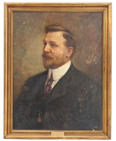 Alphonse W. Huber (1869-1941) Austria, Oil on Canvas Portrait of a Gentleman