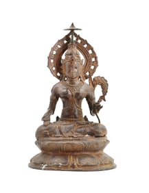 Bronze Tibetan Seated  Bodhisattva of Compassion