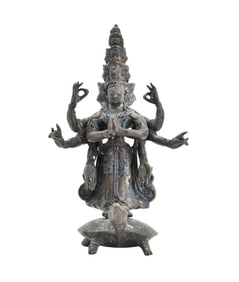 Tibetan Bronze Figural Avalokiteshvara Bodhisattva Statue