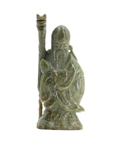 Chinese Carved Jade Figure of Shoulao, God of Longevity