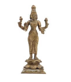 Bronze Figural Statue of Hindu Goddess Lakshmi