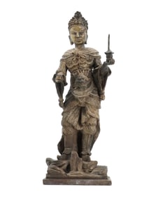 Chinese Bronze Warrior Statue