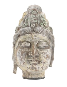Chinese Carved Stone Buddha Head