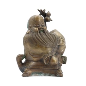 Chinese Bronze Shoulao God of Longevity Figurine
