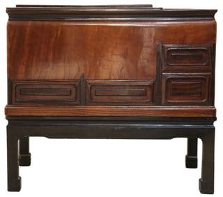 Old Japanese Carved Wood Hibachi