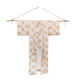 Vintage Japanese Kimono with Chrysanthemum Blossoms