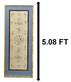 Chinese Panel with Floral Embroidery