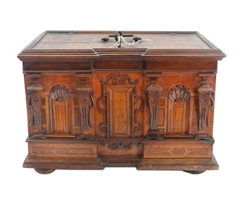Small Antique Czech Republic Casket Trunk and Books