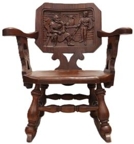 Antique Carved Oak Rocking Chair